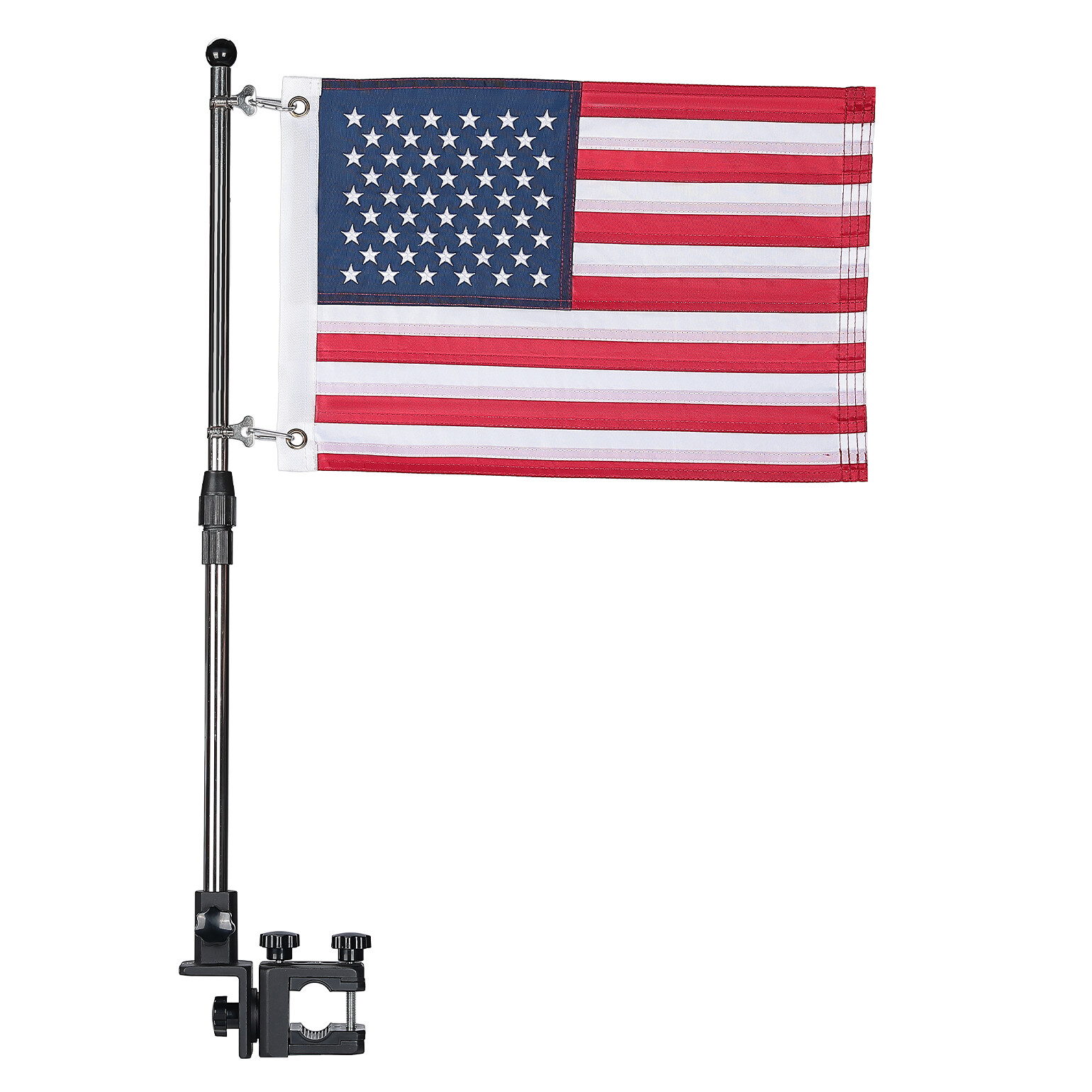 KEMIMOTO Boat American Flag Pole Kit 360° Adjustable 12”x18” Pontoon Boat Flag
