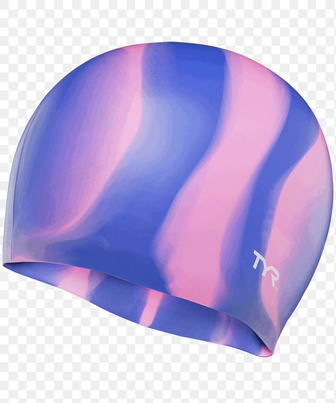 NEW TYR Graphic Silicone Swim Cap 100% Hypoallergenic Pink and Blue
