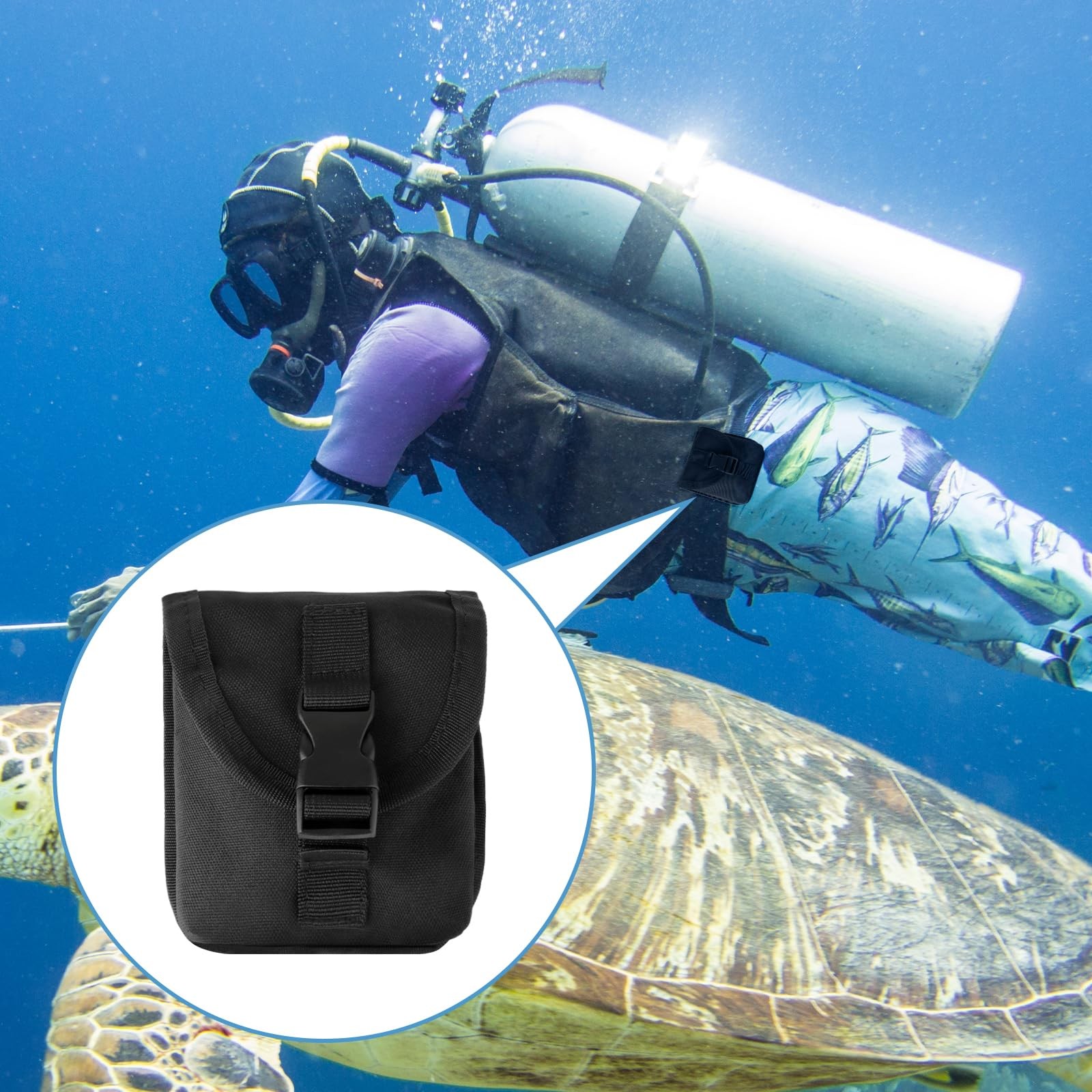 4 Pieces Nylon Diver Weight Belt Bag with Quick Release Buckle for Scuba