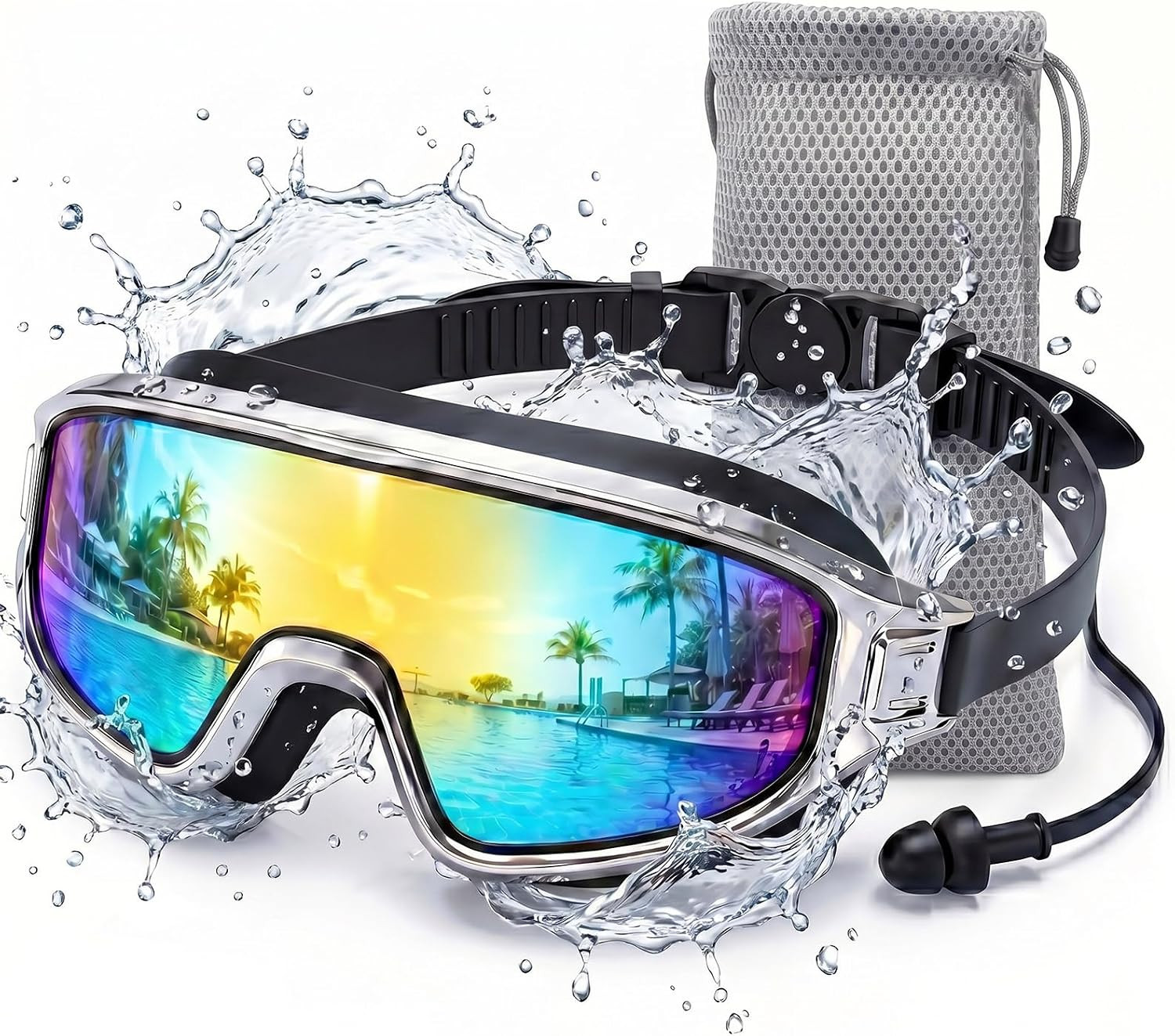 2026 New Swim Goggles, Wide View Swimming Goggle for Adult, anti Fog & UV Leak P