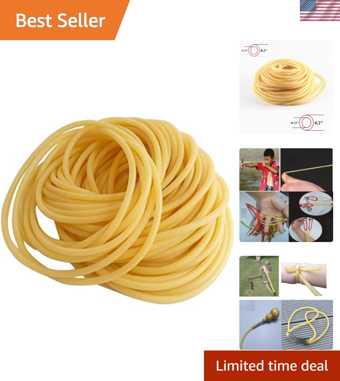 Super Elastic Natural Latex Rubber Hose 33ft – Perfect for Spearguns & Catapults