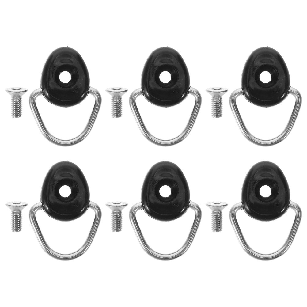 6 Pcs Kayak Oval Screw Canoe Hardware Elastic Rope Buckles Cord Rings