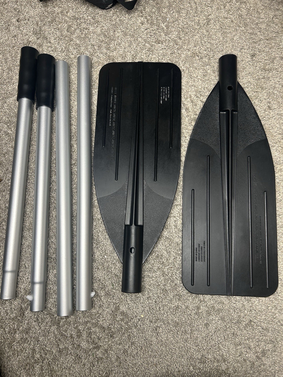 Kayak Paddle Set 2 Piece Aluminum Shaft Kayak Oars Black Adjustable