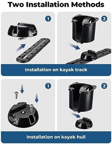 KEMIMOTO Kayak Cup Holder With Track Mount Install, Drink Holder With Anti-Sl…