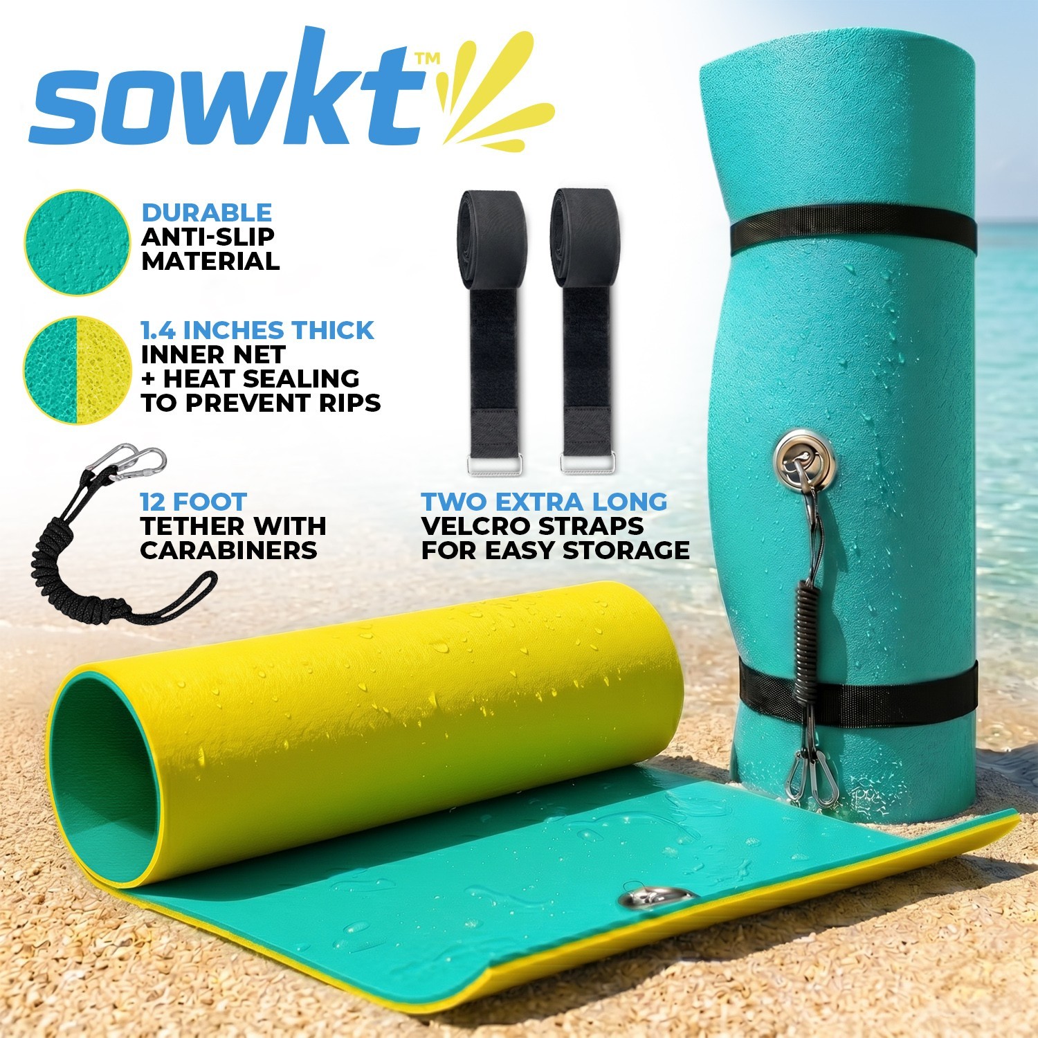 SOWKT® Premium Floating Mat for Lakes and Pools – Extra Large Lily Pads