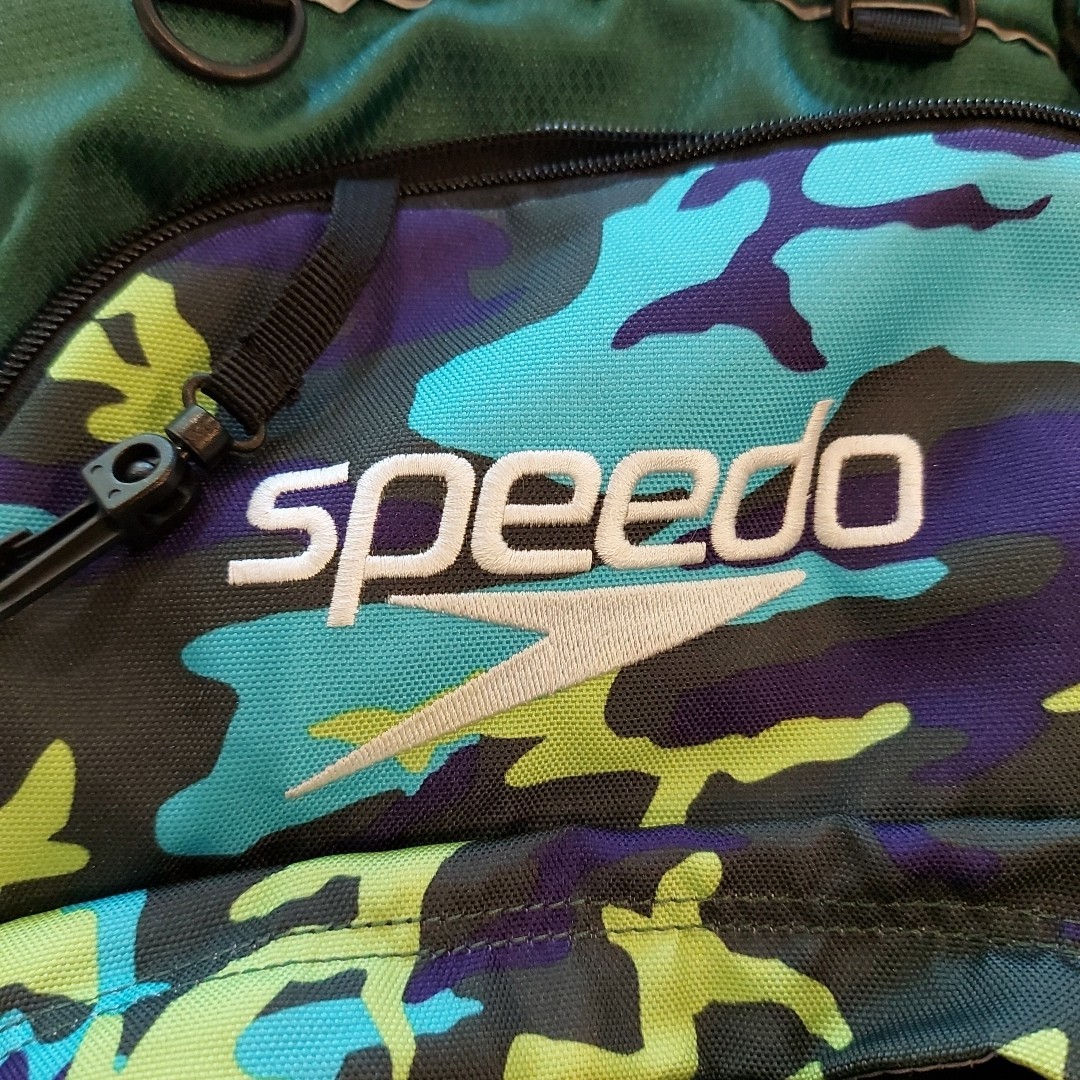 Speedo Teamster 35L Swim Backpack Aqua Lime Camo Swimming Water Pool Sports Bag