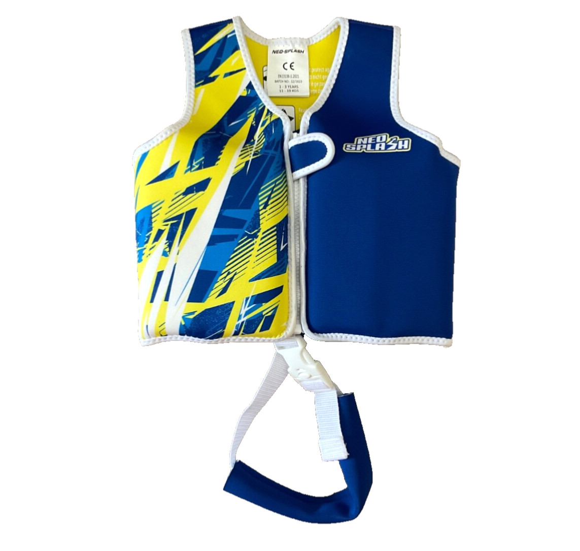 Neo Splash Kids Swim Vest Neoprene With Safety Strap – Age 1-3 Years (11-19 KGS)
