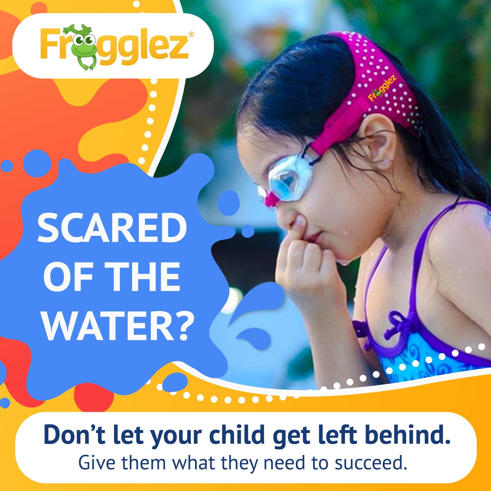 Frogglez Kids Swim Goggles with Pain-Free Strap | Ideal for Ages 3-10 | Leakp…