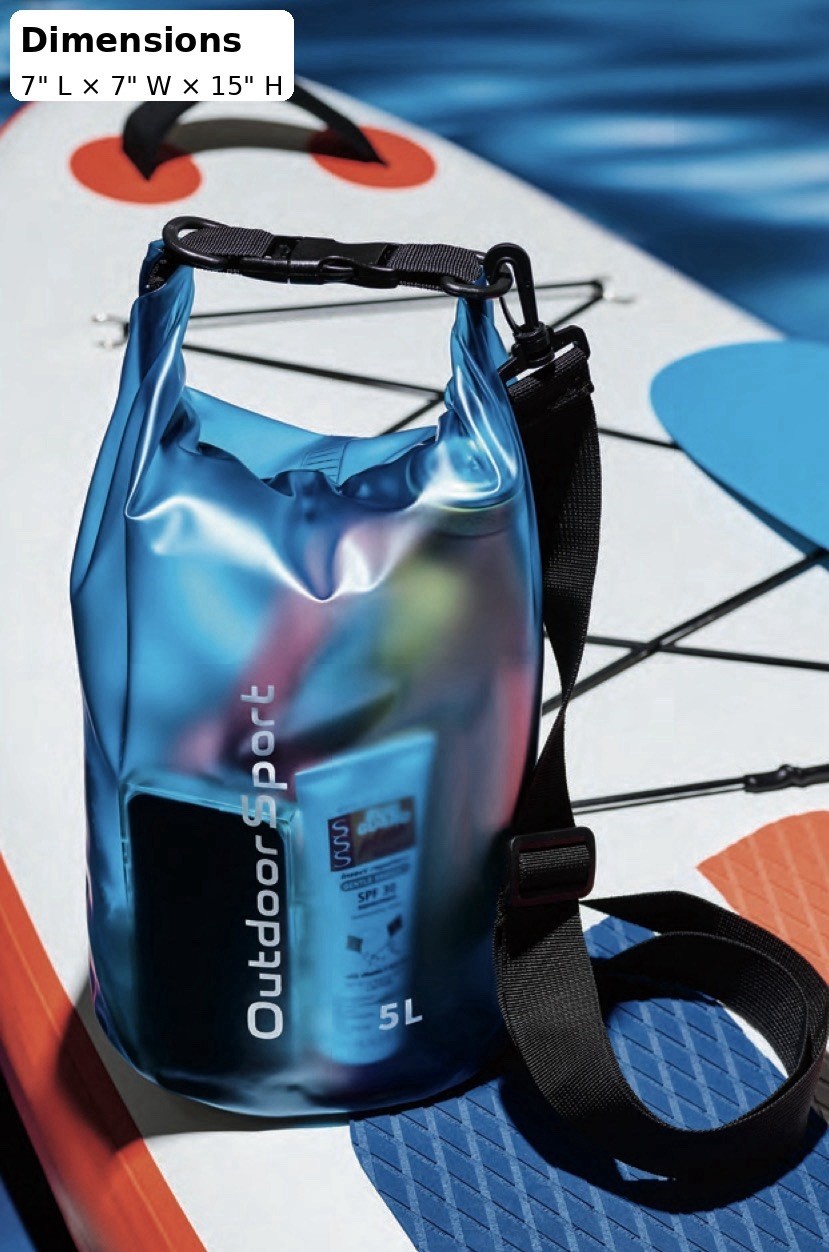 Embrace Earth’s Element Dry Bag 5L Waterproof Roll Top Bag w/ Strap Brand New