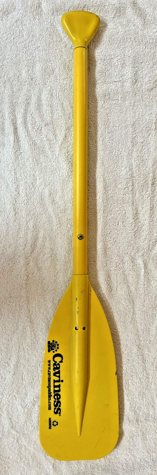 Caviness 34″ boat/canoe/kayak paddle heavy duty pastic yellow, used, Made in USA