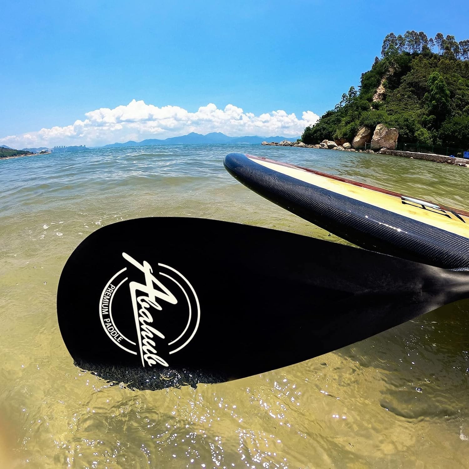 Lightweight Adjustable Carbon Fiber SUP Paddle with Carrying Bag, 67″-86