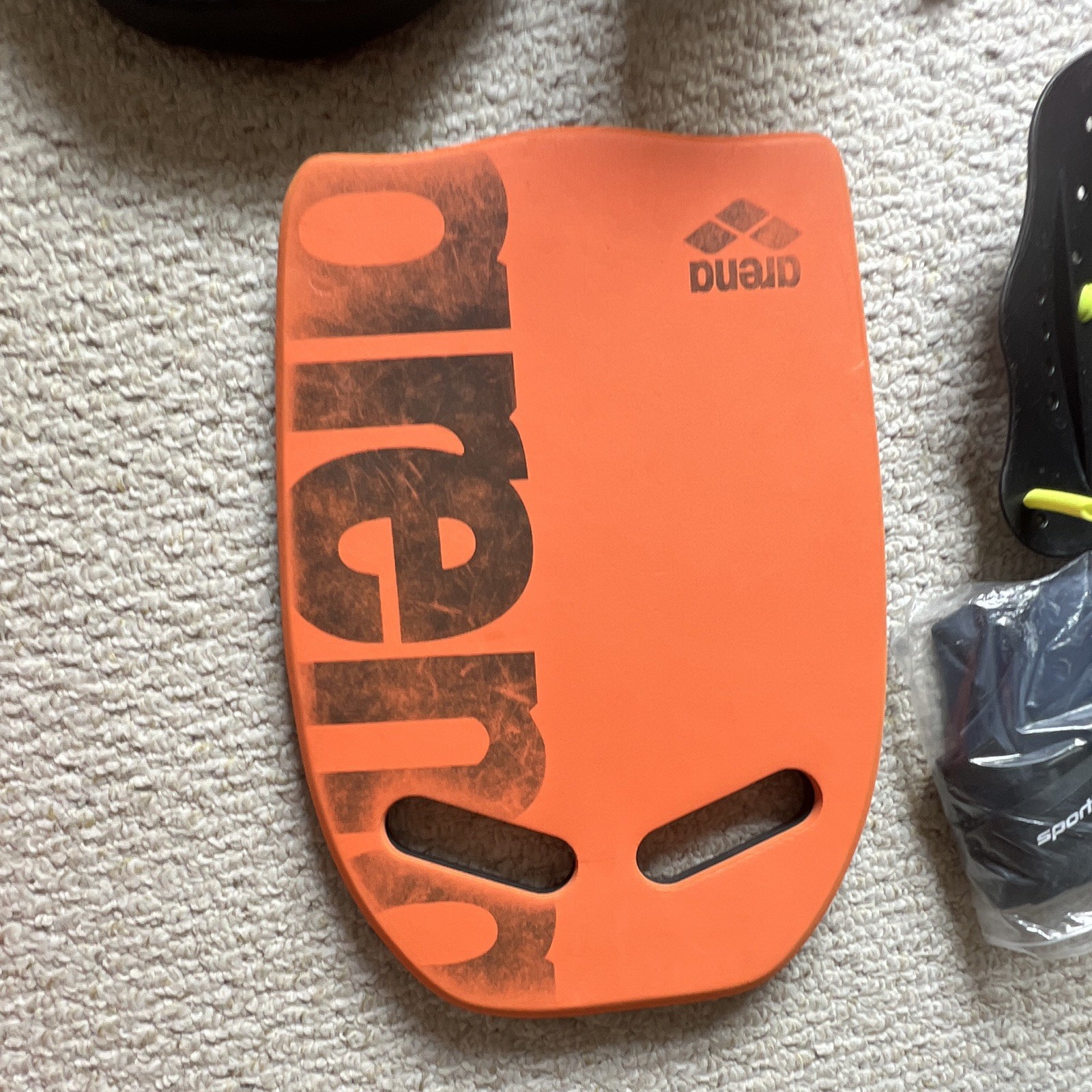 Meshbag w’ swim equipment (Fins, Pool Buoy, Snorkel, Parachute, Board, Paddles)