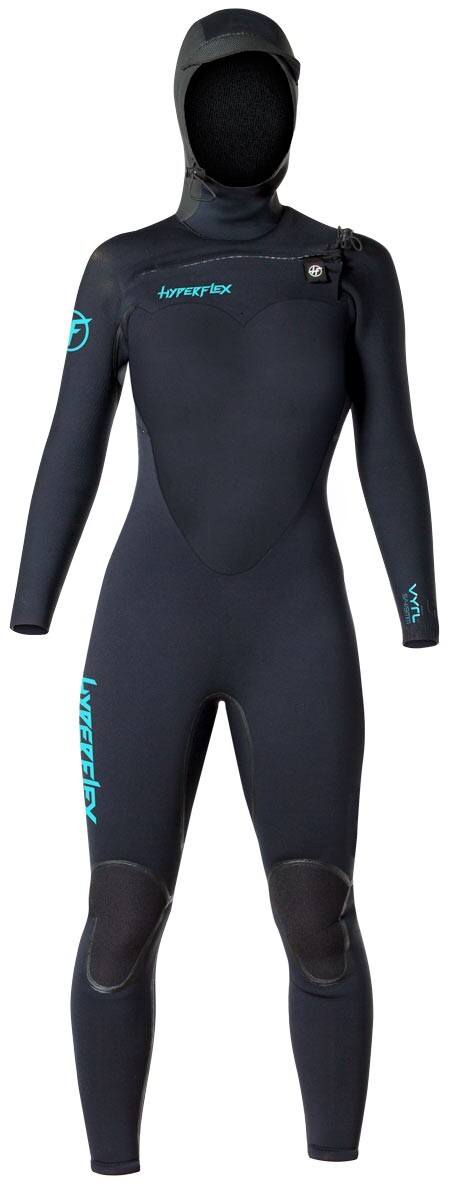 HYPERFLEX Women’s 5/4 Hooded VYRL CZ Wetsuit – Black – Size 10 – NWT