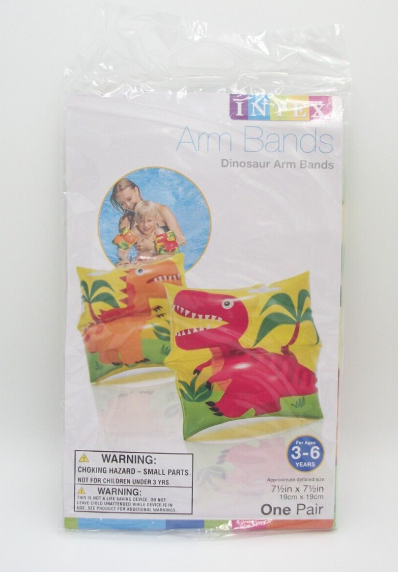 Inflatable Dinosaur Themed Swimming Arm Bands for Children 3-6 Years by Intex