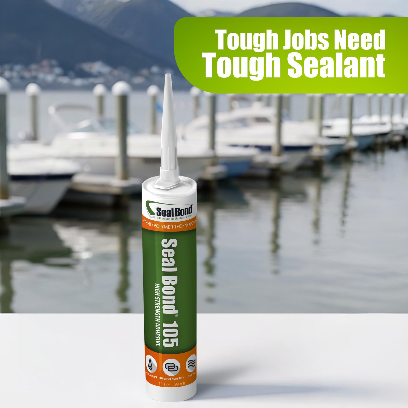 Seal Bond 105 Adhesive Sealant – Marine/Industrial Grade, High White