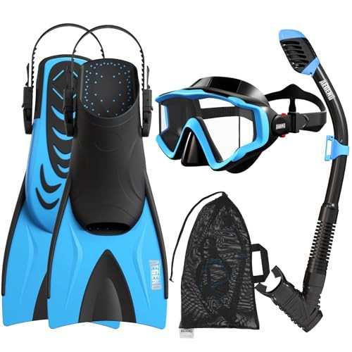 Snorkeling Gear for Kids Youth – 4-in-1 Snorkel Set with Anti X-Small Black