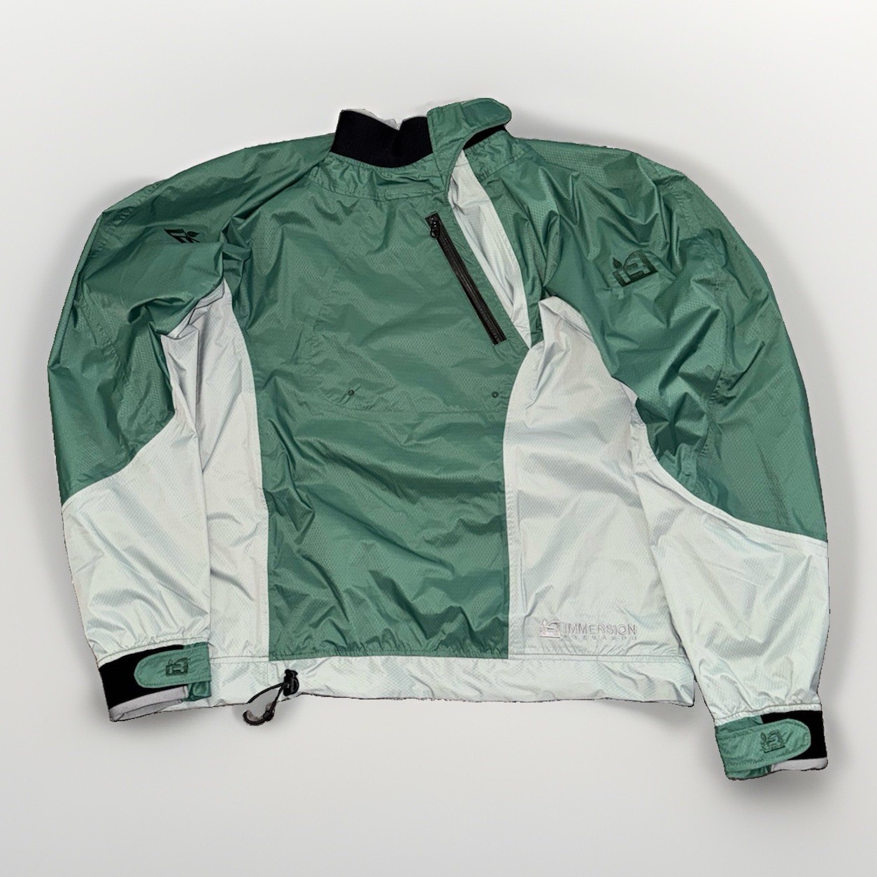Immersion Research Kayak Splash Jacket Mens M Green Gray Paddling Anorak 26×25