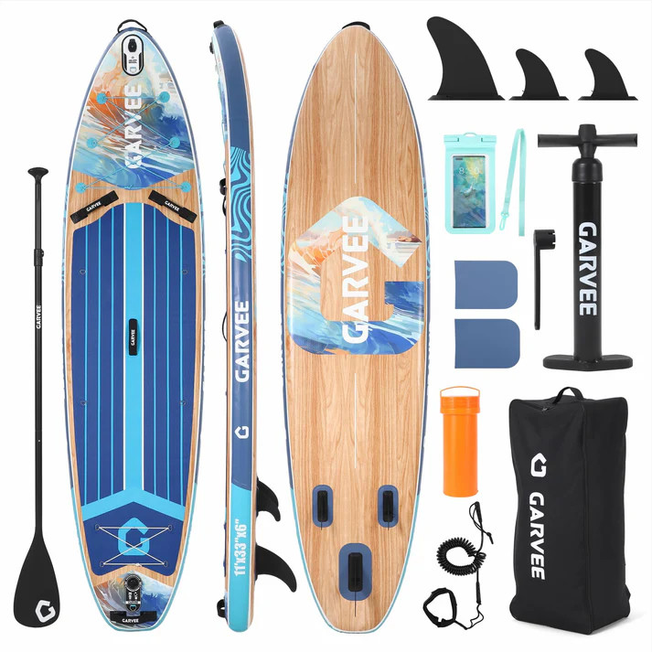 11ft Inflatable Stand Up Paddle Board w/ Paddle Pump Leash Backpack Kit