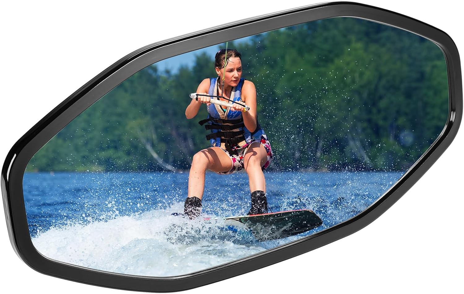 Marine Boat Mirror Upgraded Size 14In X 7 In, Universal Boat Rear View Mirror fo
