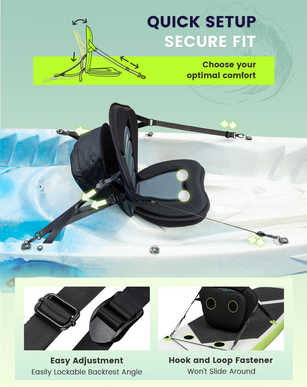 BRANTMAKER Kayak Seats with Back Support, Paddle Board Seat, Universal Thicke…