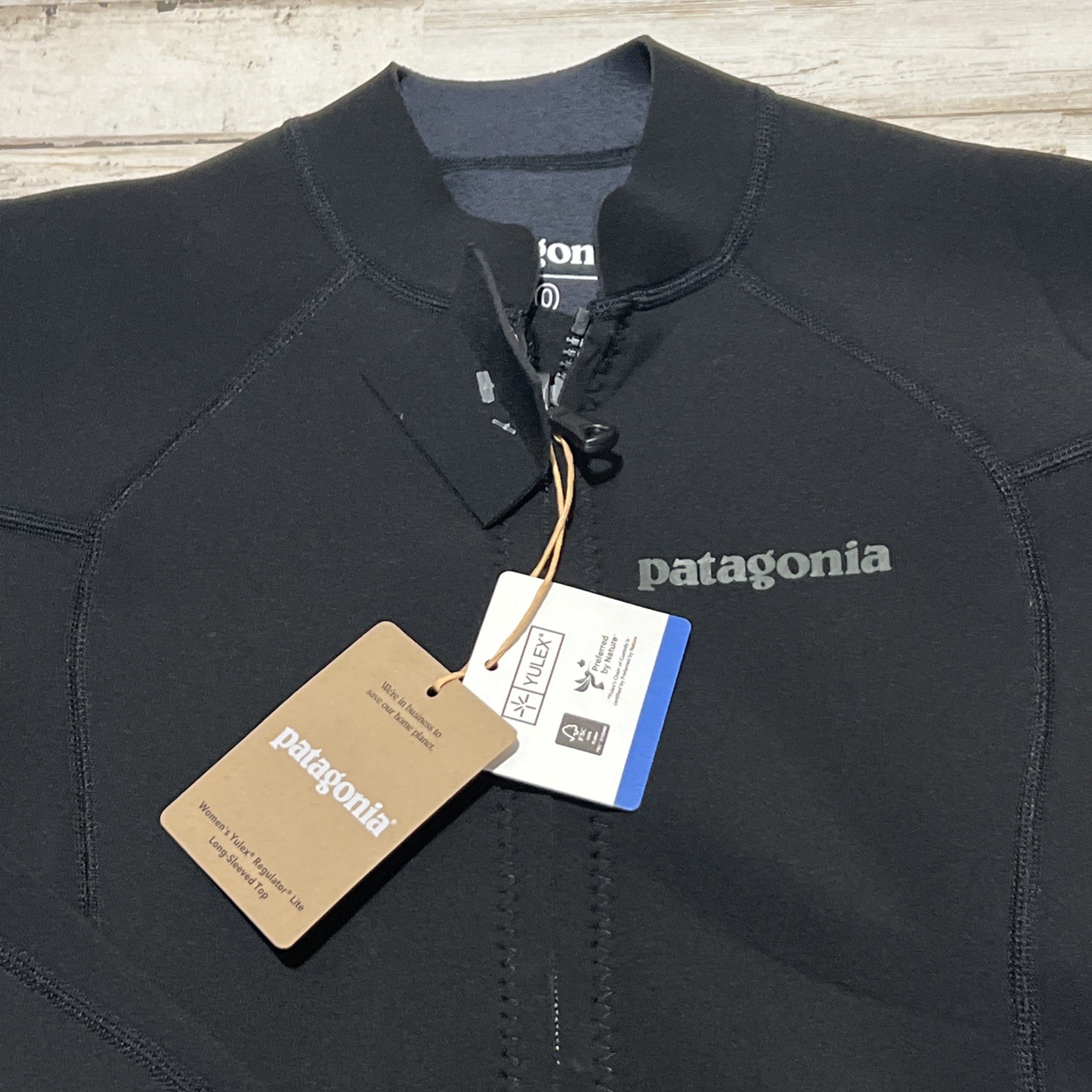 Patagonia Women’s 10 Yulex Regulator Lite Long-Sleeved Wetsuit Top Black NEW