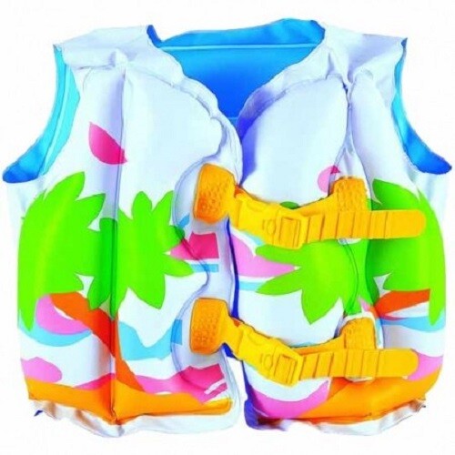 3-6yr Life Jacket Kids Safety Inflatable Swimming Vest PVC Children Swimsuit NEW
