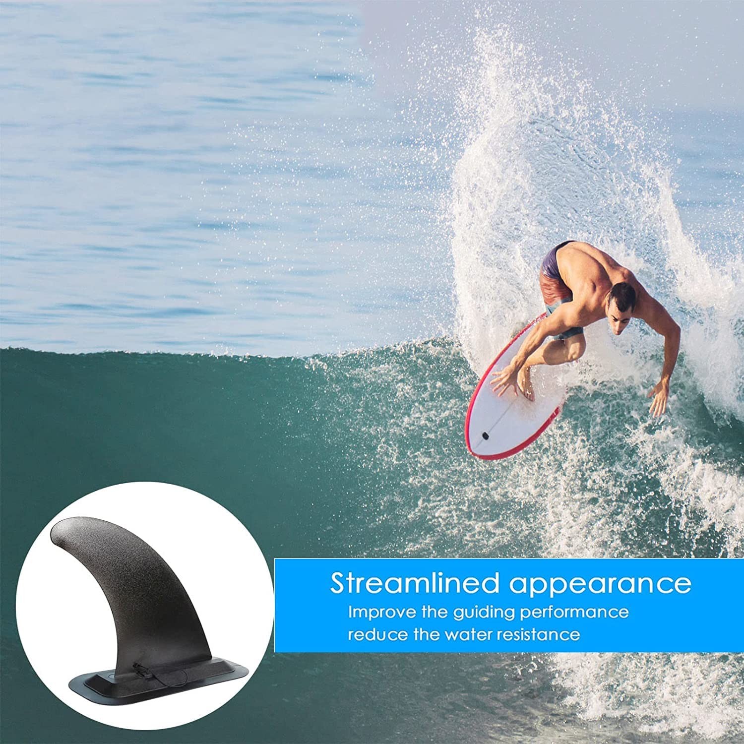 “9Inch Nylon Paddleboard Fin Replacement 2 Pack Stand Up Surfboard Accessory”