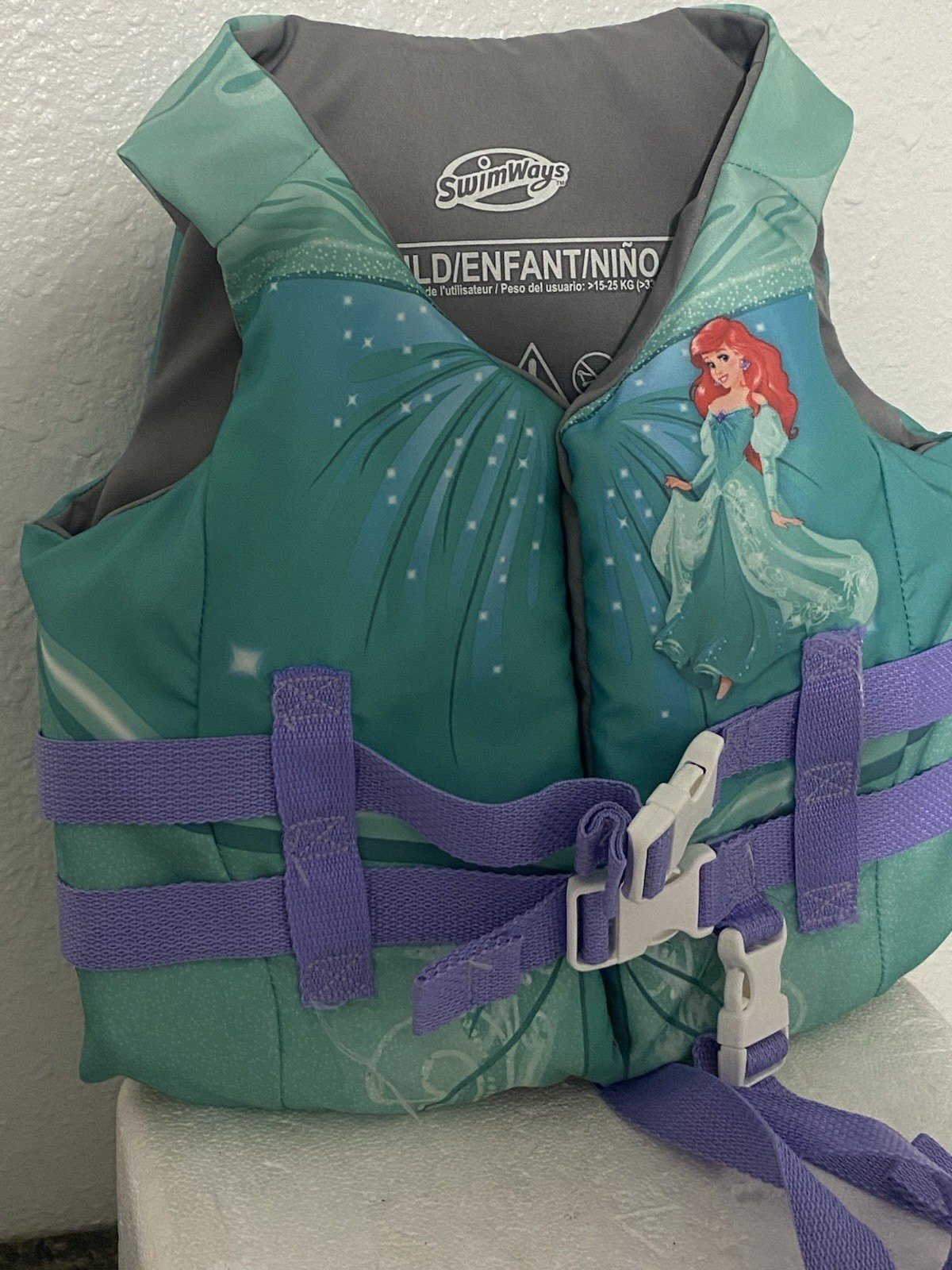 SwimWays Little Mermaid Ariel Life Jacket Child 35-55 pounds Coast Guard Approve