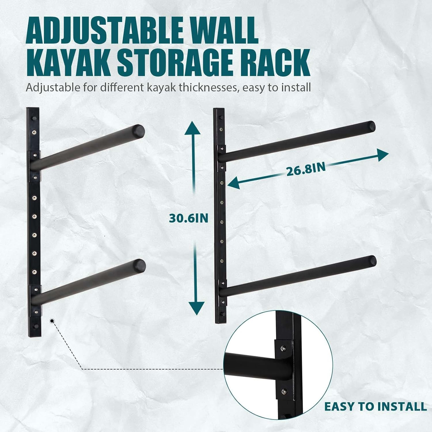 Kayak Storage Rack, Adjustable Wall Mount Kayak Racks for Garage and Outdoor