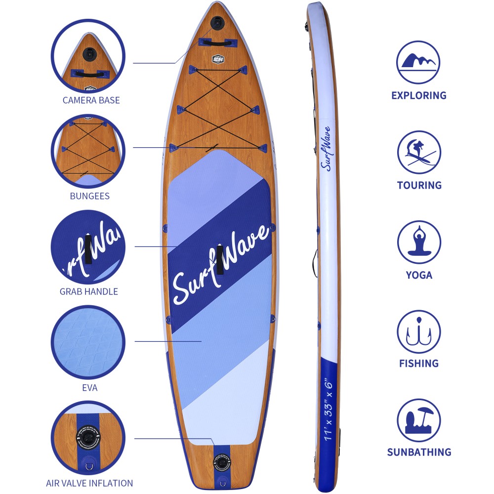 Inflatable Stand Up Paddle Board 11ft All Weather SUP Board Complete Accessories