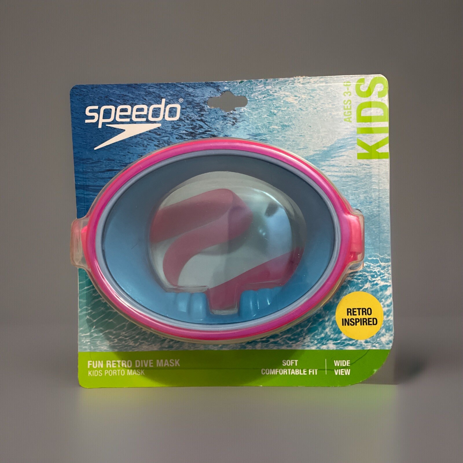 Speedo Kids Fun Retro Dive Mask New & Sealed Ages 3-6 Pink