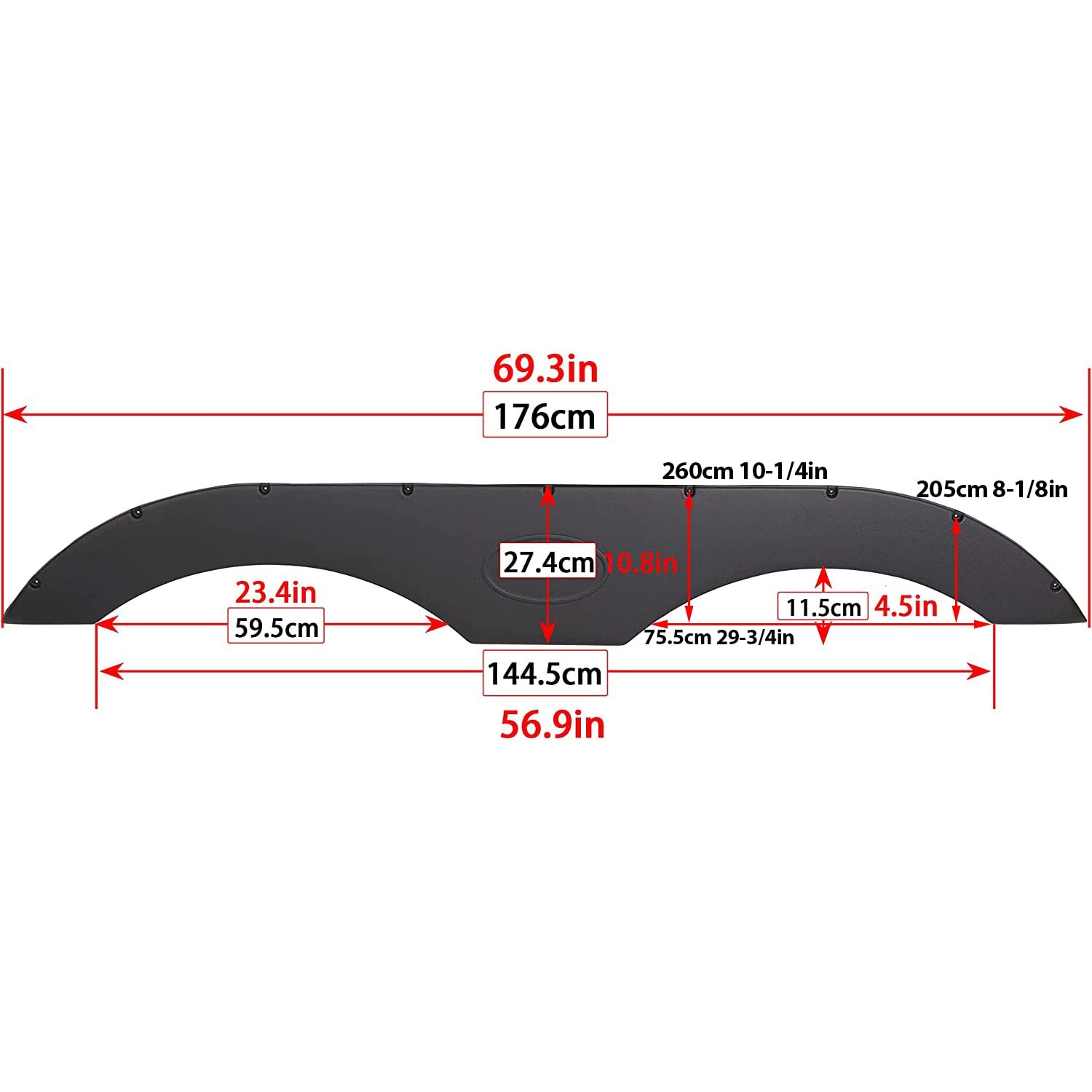 RV Fender Skirt Replacement for Tandem Trailers, Campers, and RVs – Black