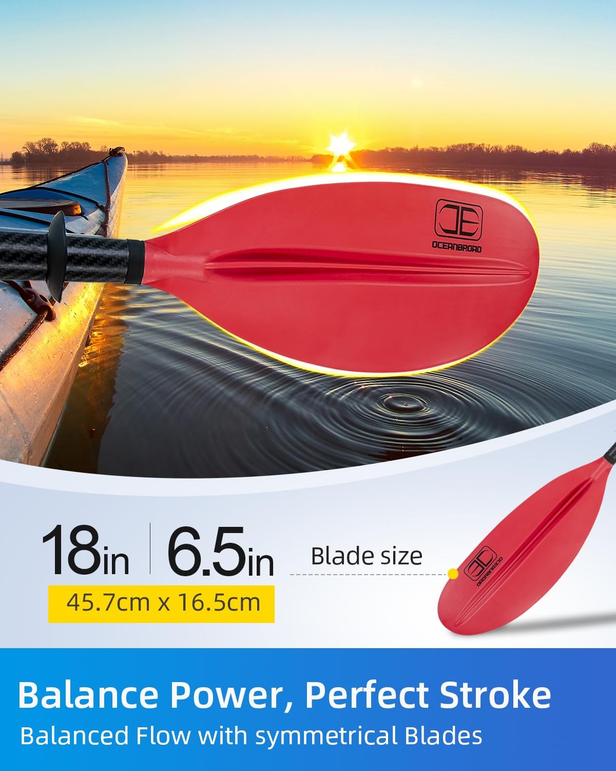Adjustable Carbon Fiber Kayak Paddle 86in/220cm to 94in/240cm Kayaking Oar wi…