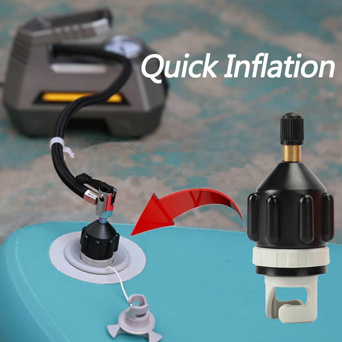 Electric Pump Adapter Air Valve For Canoe Kayak Paddle Board Inflatable Boat