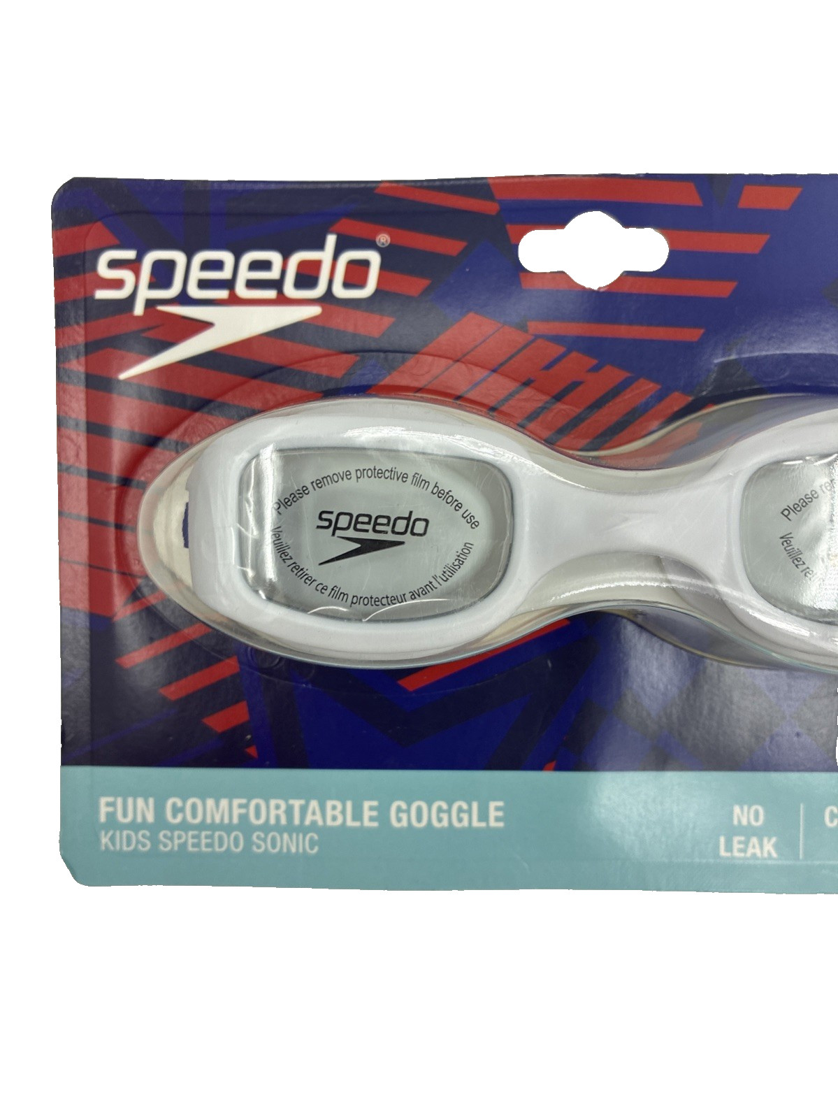 Speedo Kids Swim Goggles White Sonic Anti Fog No Leak Ages 3-6 New Sealed