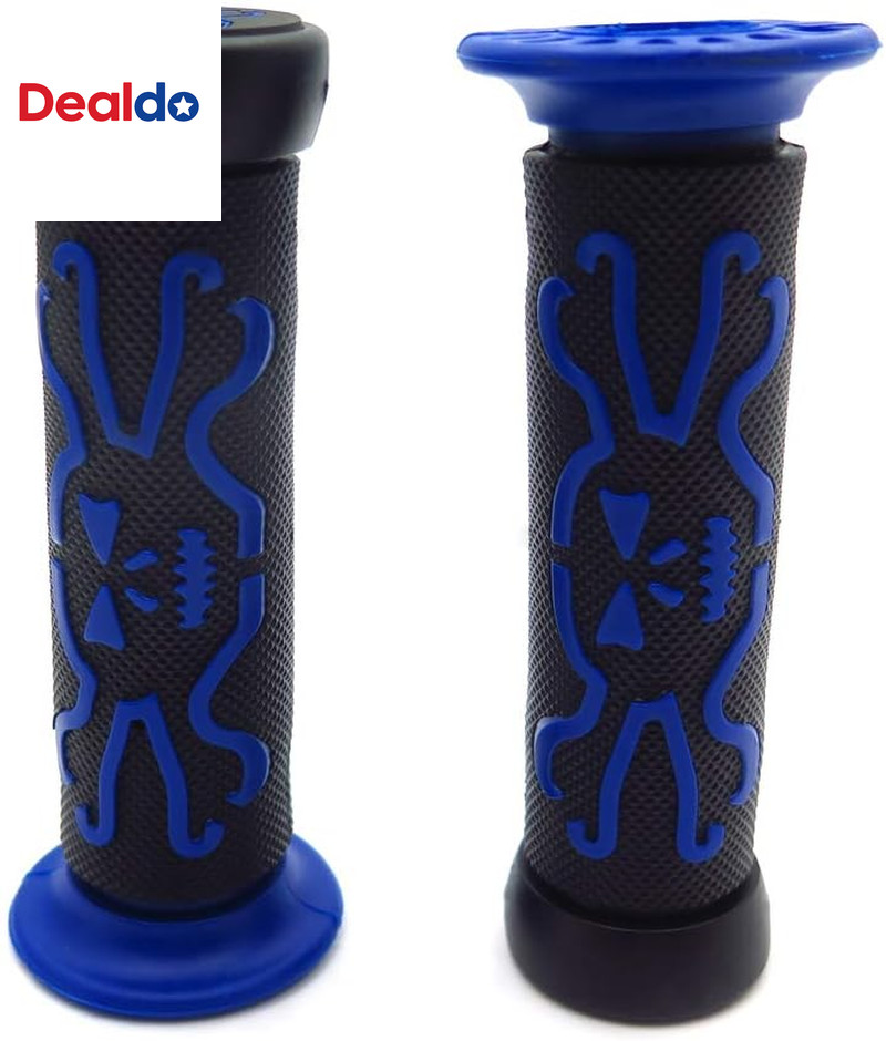 XH4089- Skull Grips BLUE Compatible with QUAD YAMAHA KAWASAKI POLARIS SEADOO WAT