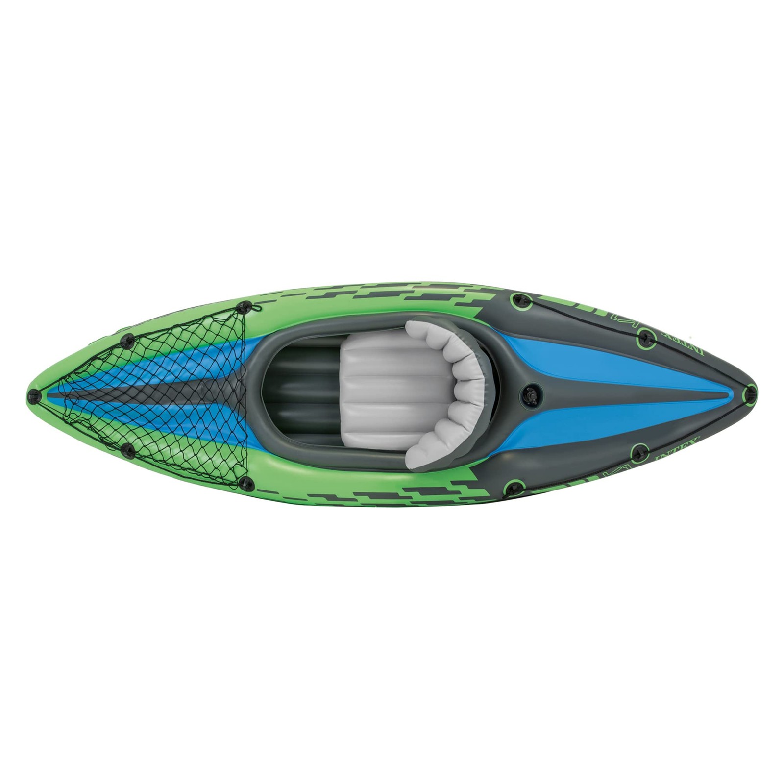 INTEX 68305EP Challenger K1 Inflatable Kayak Set: K1: 1-Person, Green/Blue