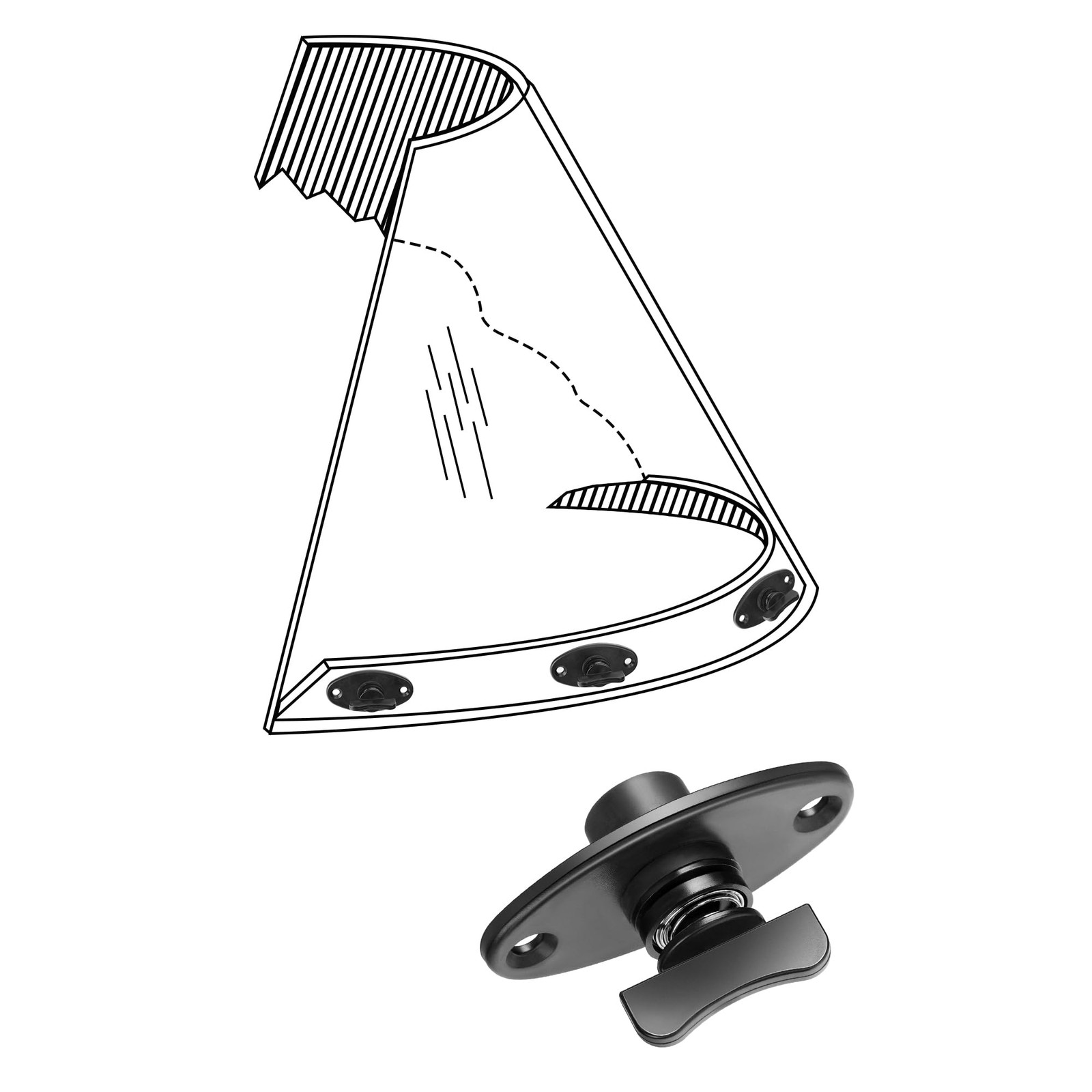 RunNico 4 Set Boat Windshield Fastener, Clips for Boats…