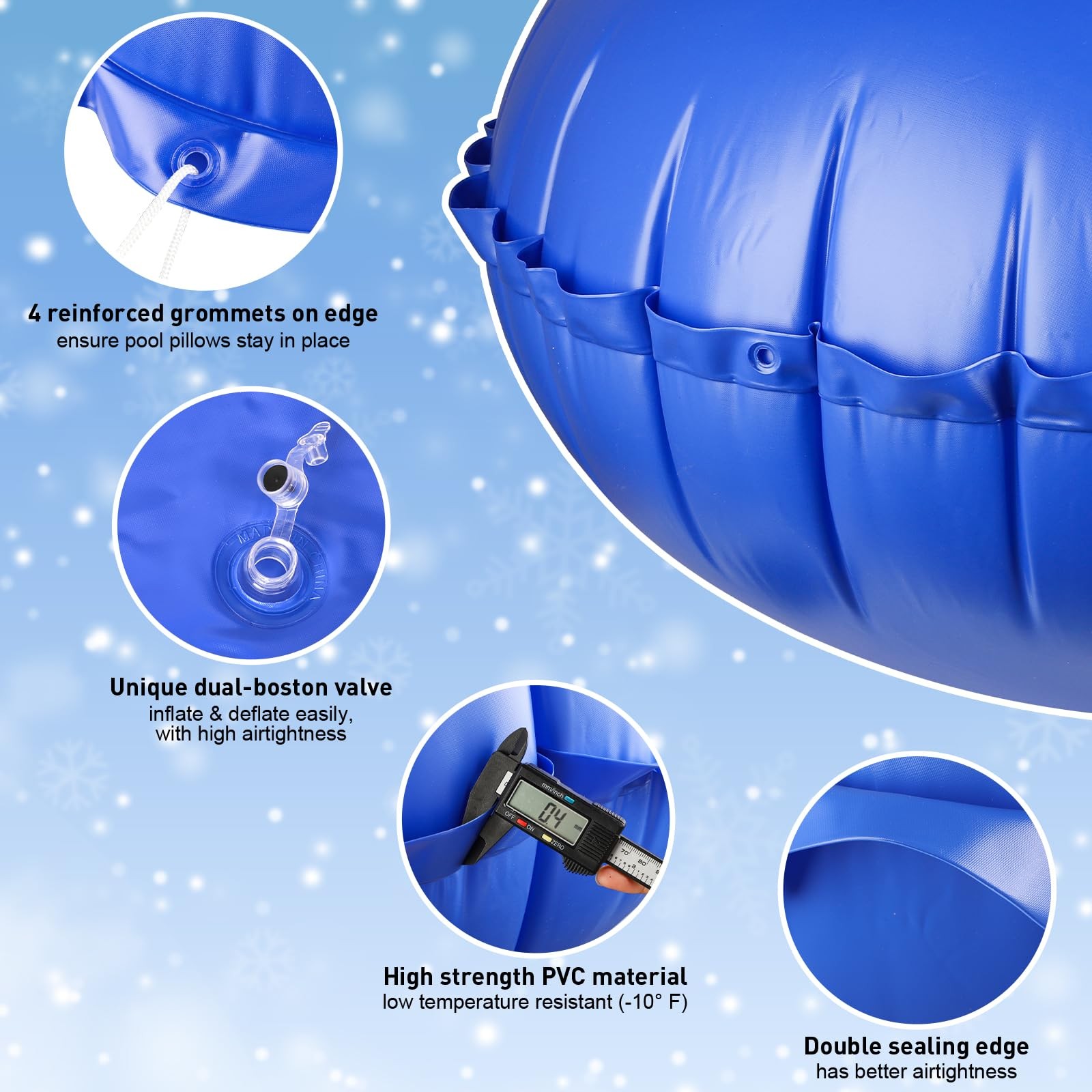 5′ x 5′ Pool Pillows for Above Ground Pools, Ultra-Thick Cold-Resistant Pool …