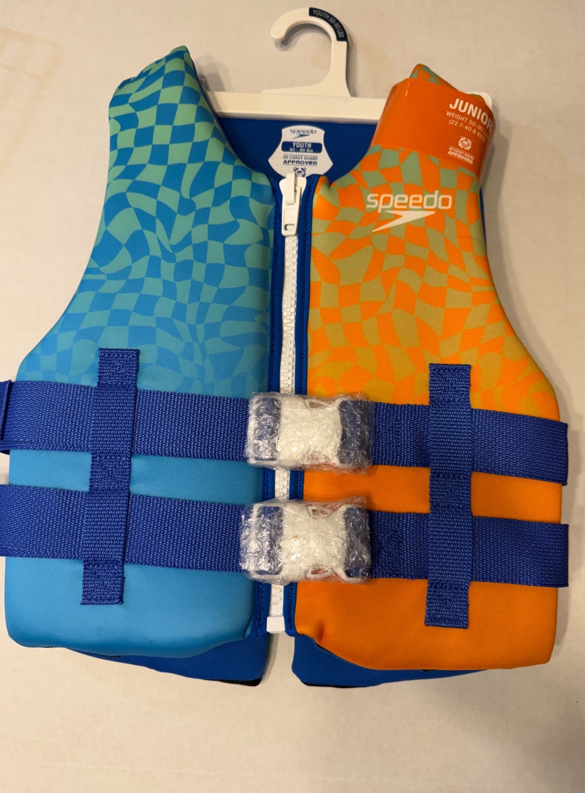 2 speedo life vest jacket junior 50-90 pounds universal USCG approved