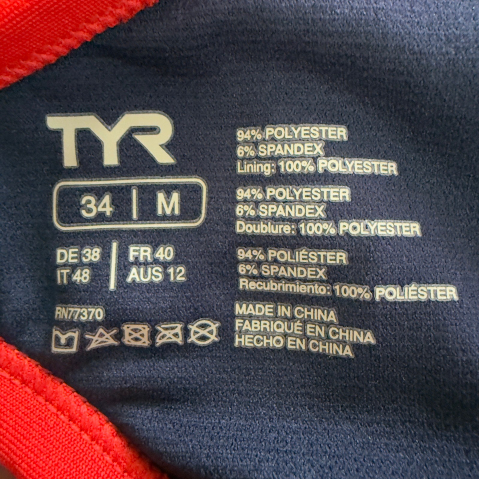 New! TYR Diamondfit Swimsuit Womens Medium 34 Red White Navy Blue Patriotic NWT