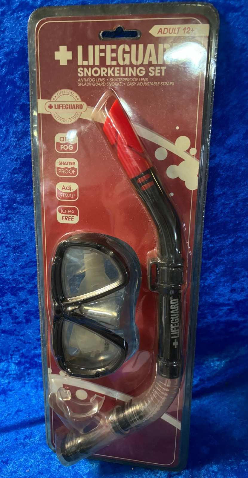 Lifeguard Latex-Free Mask and Snorkel Set – 2-Piece Adult Unisex (T)