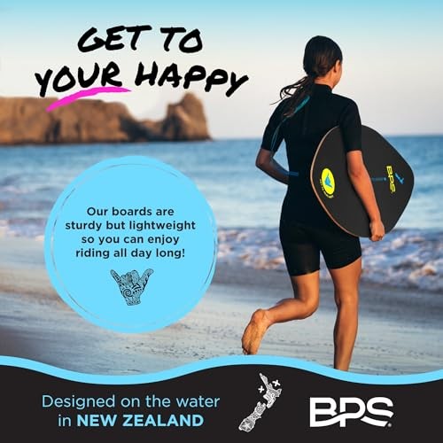 New Zealand ‘Shaka’ Skimboard with Colored EVA Grip Pads and 35 Inch Black
