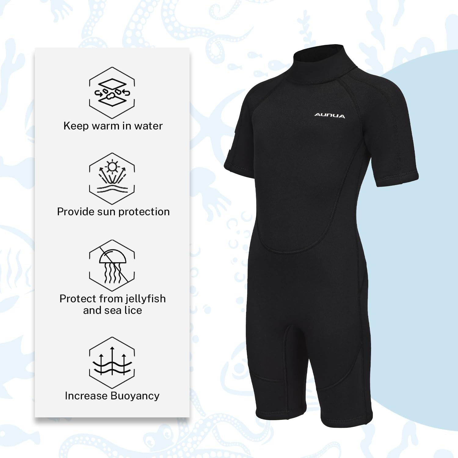 Flexible 3mm Youth Wetsuit – Comfort & Safety for Diving, Surfing & Swimming