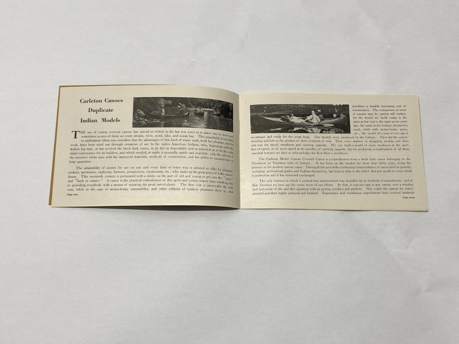 1919 Carleton Canoe Catalog / Booklet Old Town MAINE ME Canvas Paddles Seats C