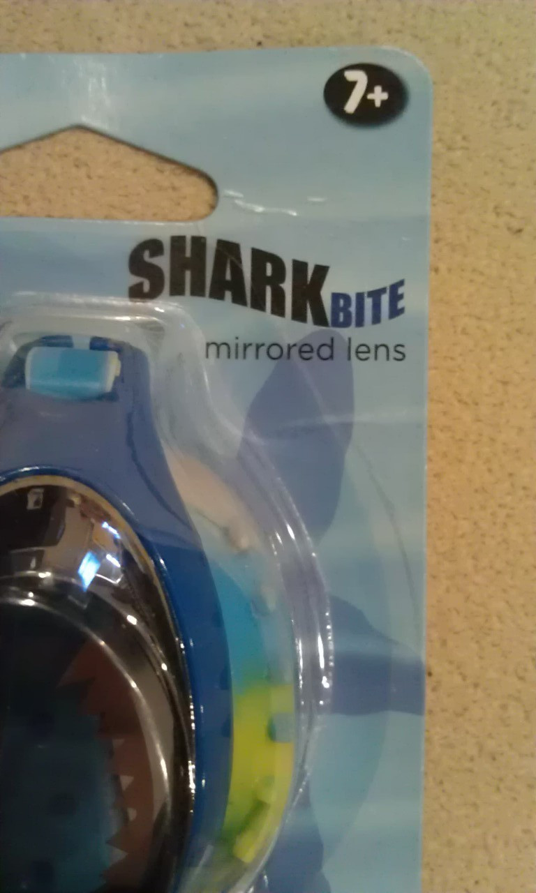 NEW Eye Pop Shark Bite Swim Goggles Boys Children Kids 7+ SEALED