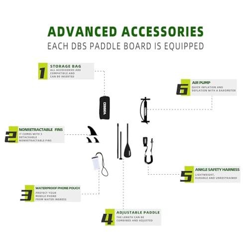 11 ft Inflatable Stand Up Paddle Board with Accessories, Extra Wide Paddle
