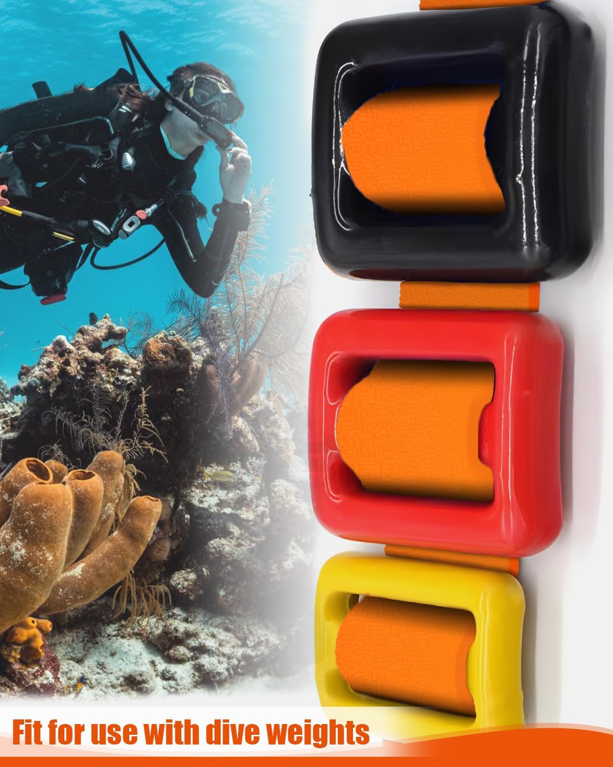 Rubber Diving Weight Belt with Quick Release Stainless Steel Buckle, 53 Inch