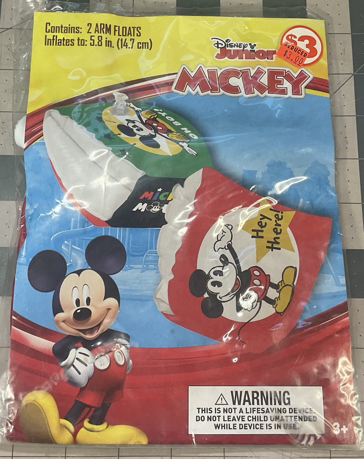 Mickey Mouse Disney Jr. Swimming Armband Floaties Blue Ages 3-6 Years New.