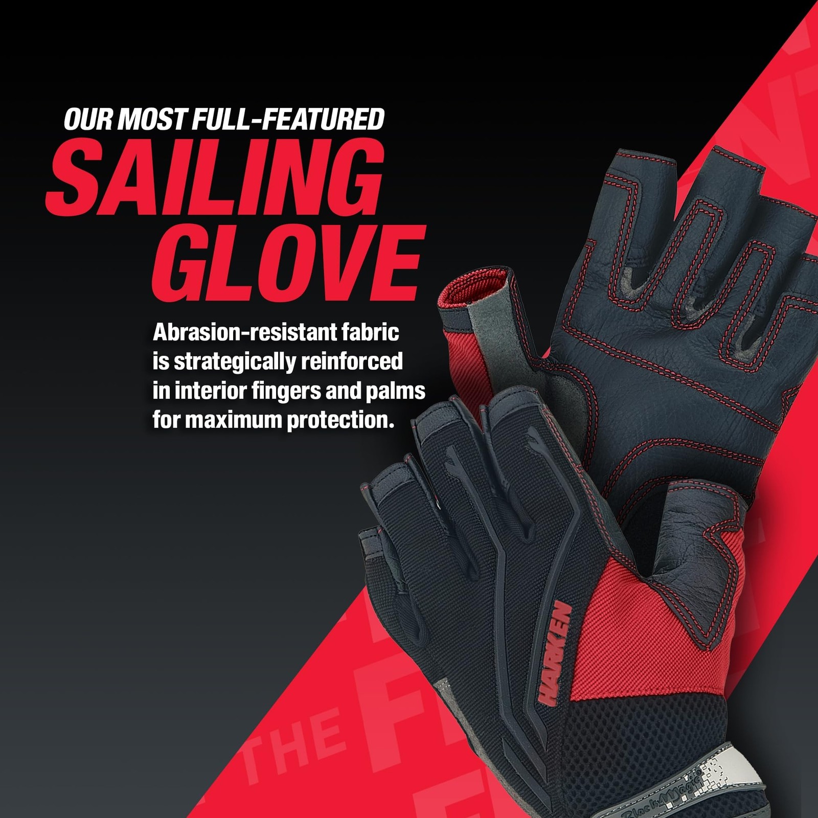 Harken Sport Men’s Full Finger Reflex Gloves Small Black